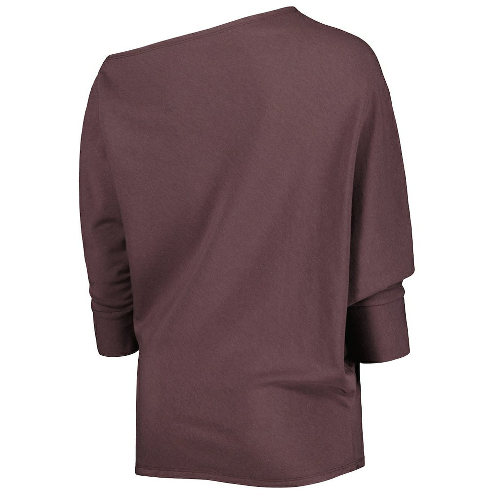 Cleveland Browns KIYA TOMLIN Women's Twisted Tri-Blend Asymmetrical 3/4-Dolman Sleeve Sweatshirt | NFL Online