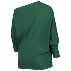 Green Bay Packers KIYA TOMLIN Women's Twisted Tri-Blend Asymmetrical 3/4-Dolman Sleeve Sweatshirt | NFL Discount