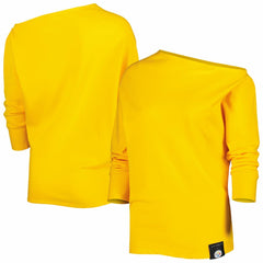 Pittsburgh Steelers KIYA TOMLIN Women's Twisted Tri-Blend Asymmetrical 3/4-Dolman Sleeve Sweatshirt | NFL Sale