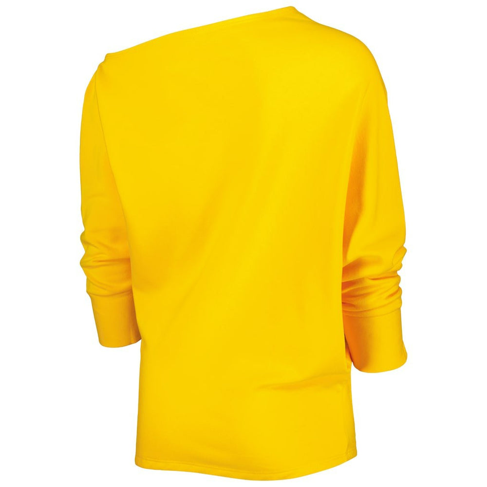 Pittsburgh Steelers KIYA TOMLIN Women's Twisted Tri-Blend Asymmetrical 3/4-Dolman Sleeve Sweatshirt | NFL Sale