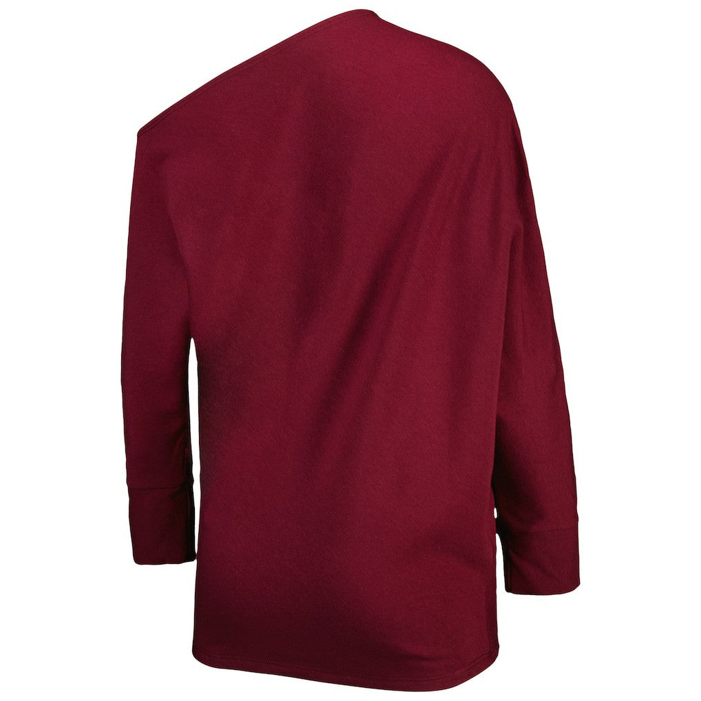 Washington Commanders KIYA TOMLIN Women's Twisted Tri-Blend Asymmetrical 3/4-Dolman Sleeve Sweatshirt | NFL Hot