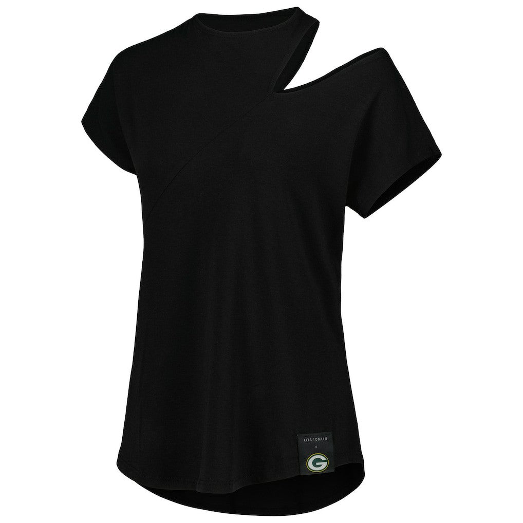 Green Bay Packers KIYA TOMLIN Women's Cut Out Tri-Blend Shirt | NFL Outlet