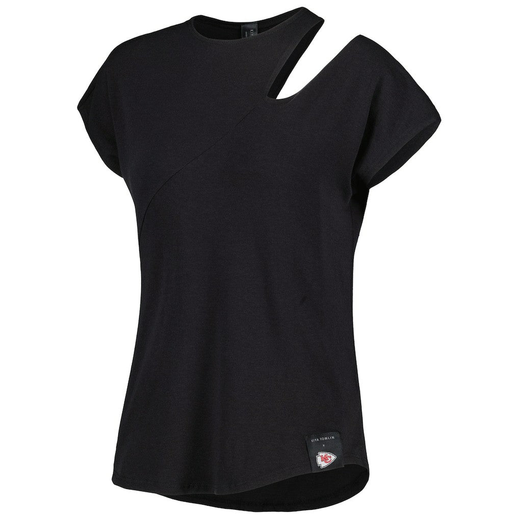 Kansas City Chiefs KIYA TOMLIN Women's Cut Out Tri-Blend Shirt | NFL Discount