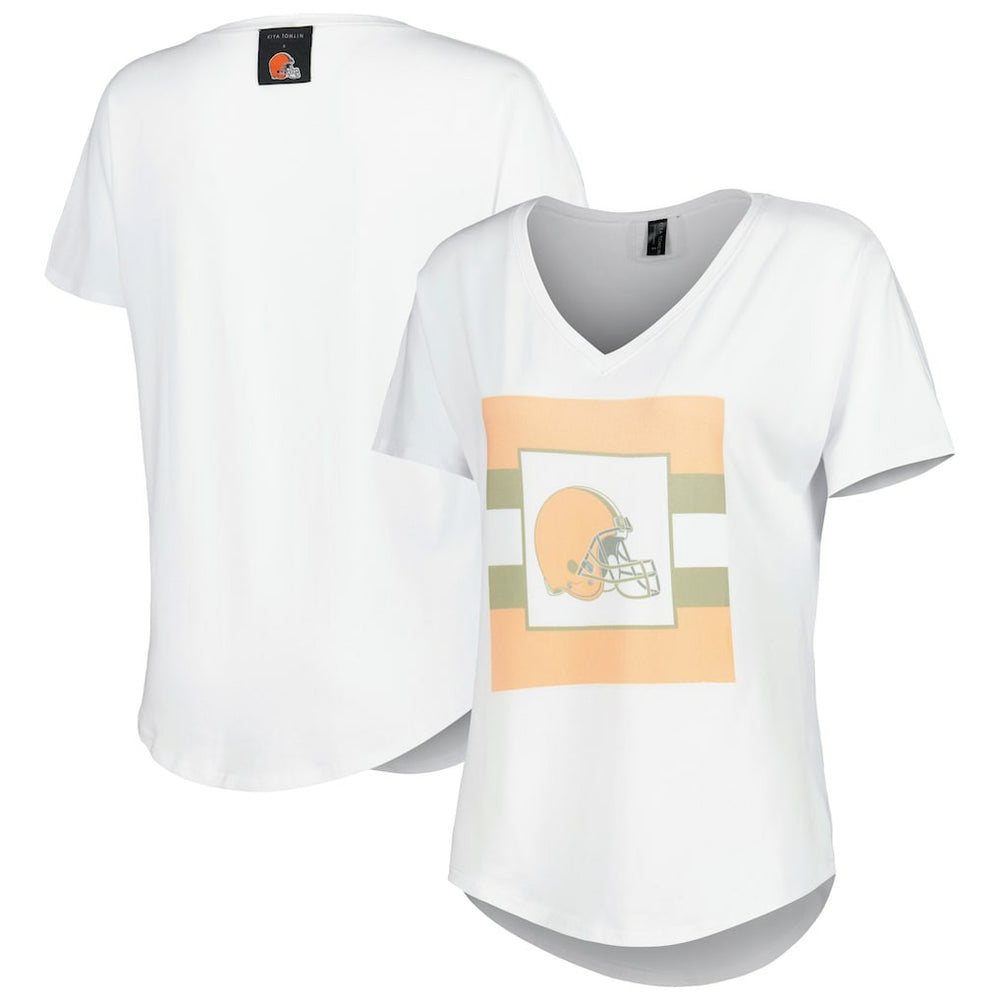 Cleveland Browns KIYA TOMLIN Women's Tri-Blend V-Neck T-Shirt | NFL Near me