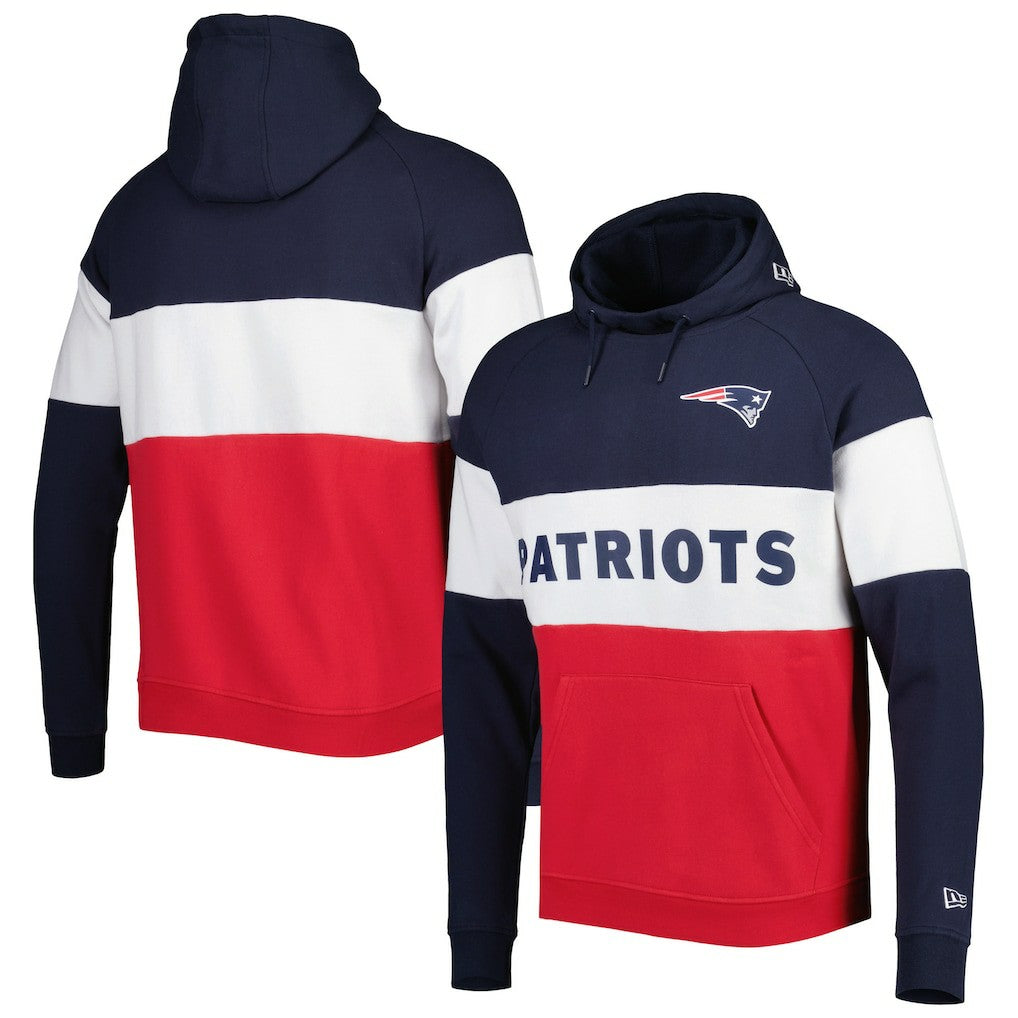 New England Patriots Colorblock Current Pullover Hoodie | NFL Hot