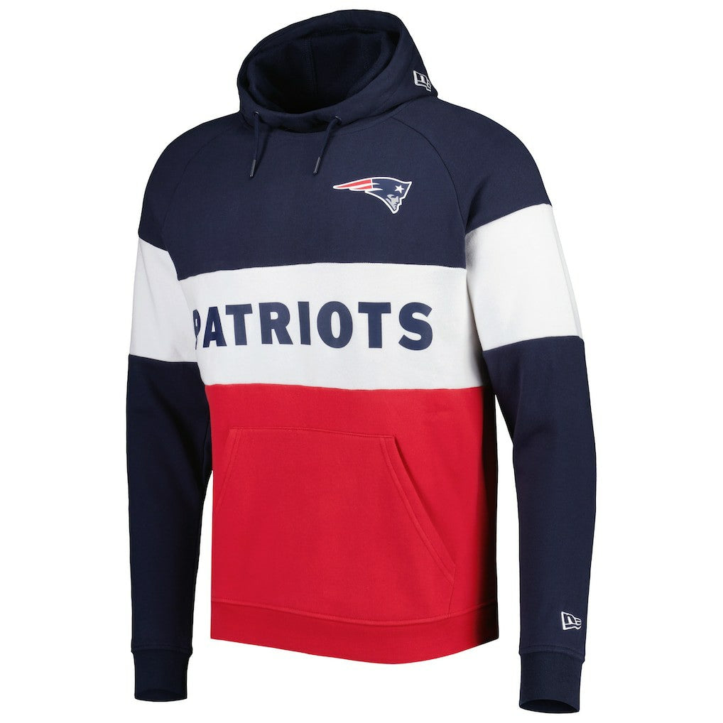 New England Patriots Colorblock Current Pullover Hoodie | NFL Hot