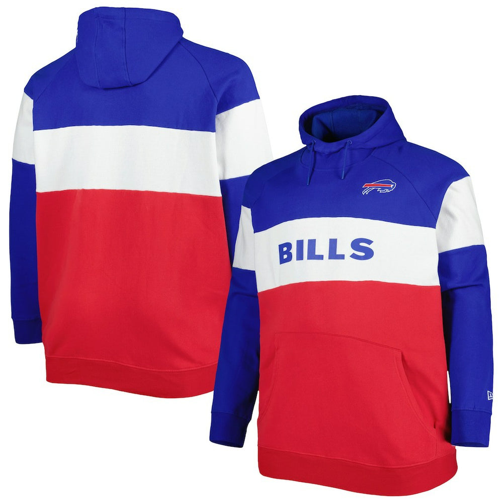 Buffalo Bills Big & Tall Current Team Colorblock Fleece Raglan Pullover Hoodie | NFL Outlet
