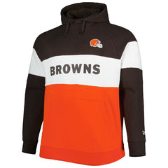 Cleveland Browns Big & Tall Current Team Colorblock Fleece Raglan Pullover Hoodie | NFL Outlet