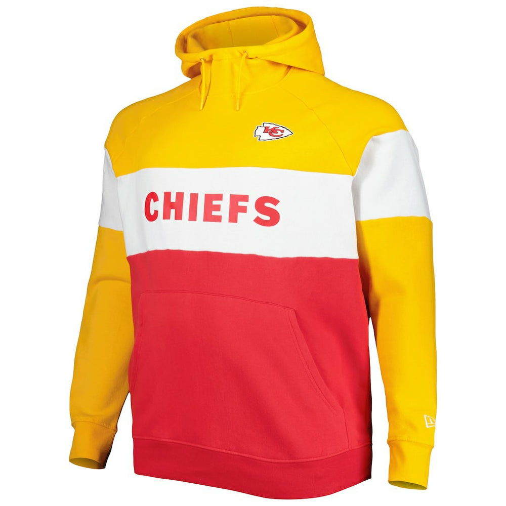 Kansas City Chiefs Big & Tall Current Team Colorblock Fleece Raglan Pullover Hoodie | NFL Outlet