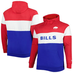 Buffalo Bills Big & Tall Throwback Colorblock Fleece Raglan Pullover Hoodie | NFL Outlet