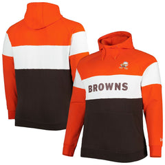 Cleveland Browns Big & Tall Throwback Colorblock Fleece Raglan Pullover Hoodie | NFL Near me