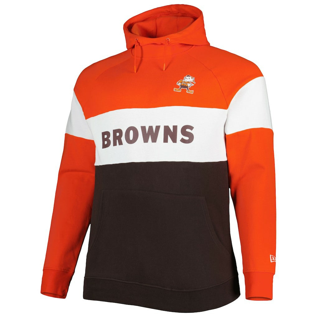 Cleveland Browns Big & Tall Throwback Colorblock Fleece Raglan Pullover Hoodie | NFL Near me