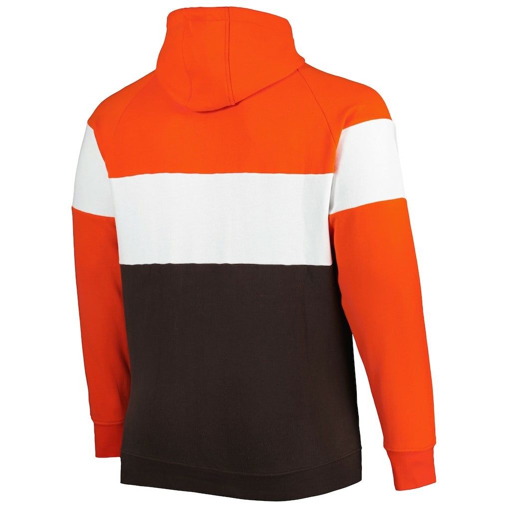 Cleveland Browns Big & Tall Throwback Colorblock Fleece Raglan Pullover Hoodie | NFL Near me