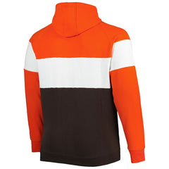 Cleveland Browns Big & Tall Throwback Colorblock Fleece Raglan Pullover Hoodie | NFL Near me