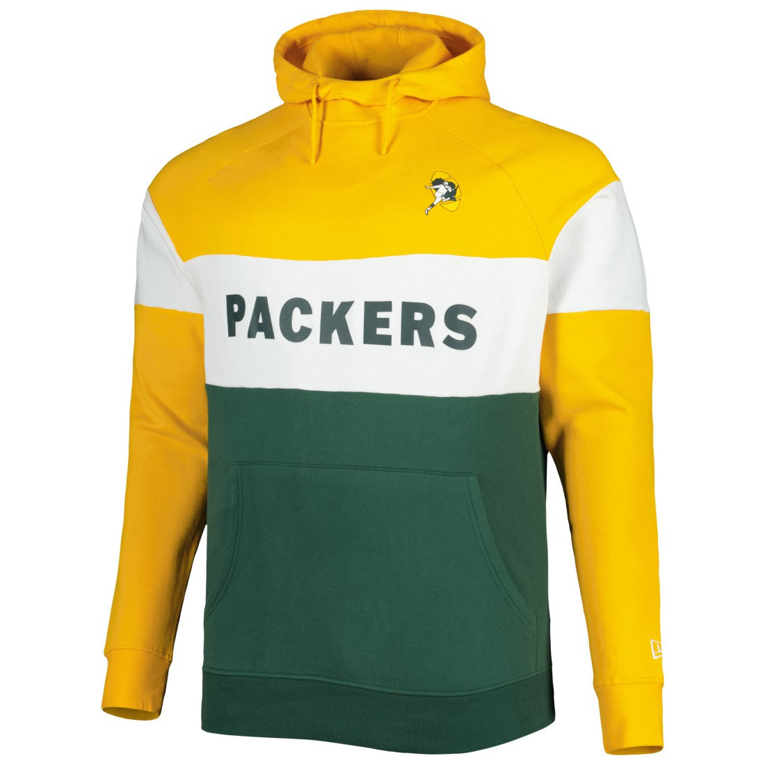 Green Bay Packers Big & Tall Throwback Colorblock Fleece Raglan Pullover Hoodie | NFL US