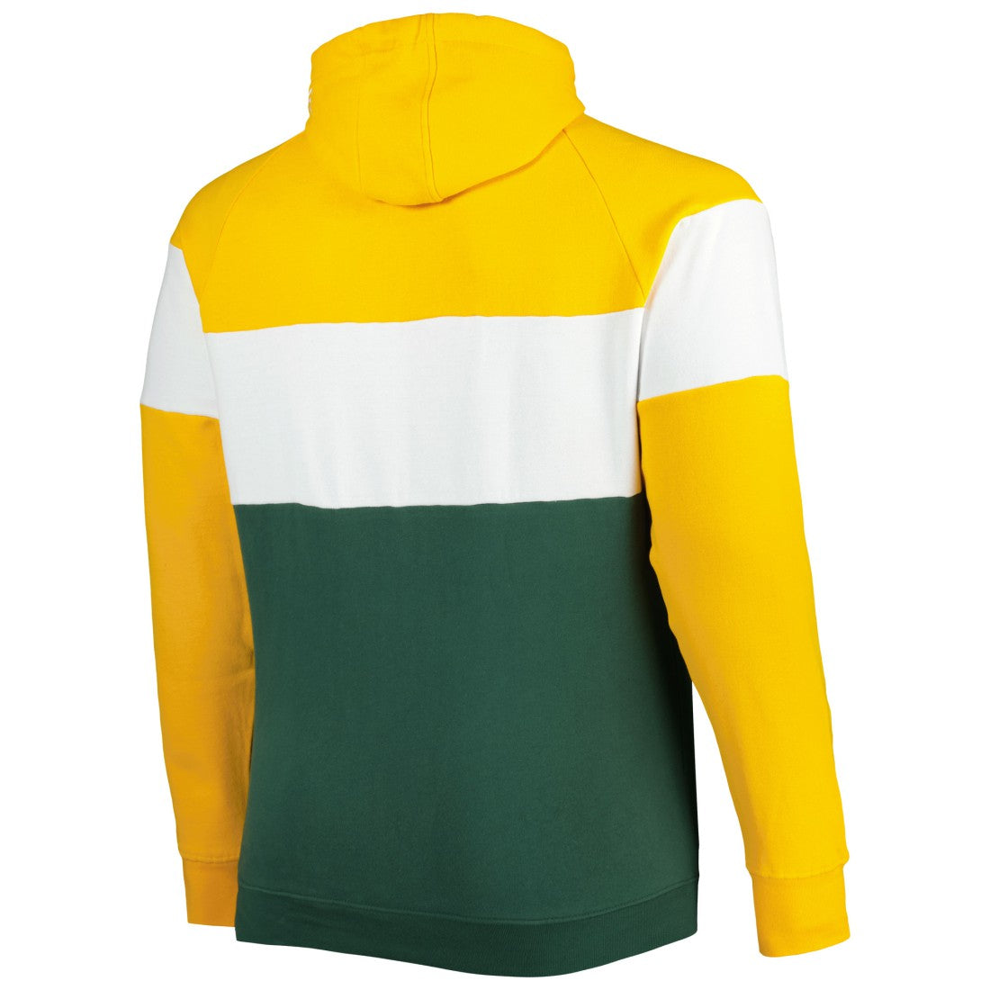 Green Bay Packers Big & Tall Throwback Colorblock Fleece Raglan Pullover Hoodie | NFL US