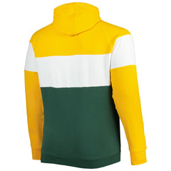 Green Bay Packers Big & Tall Throwback Colorblock Fleece Raglan Pullover Hoodie | NFL US