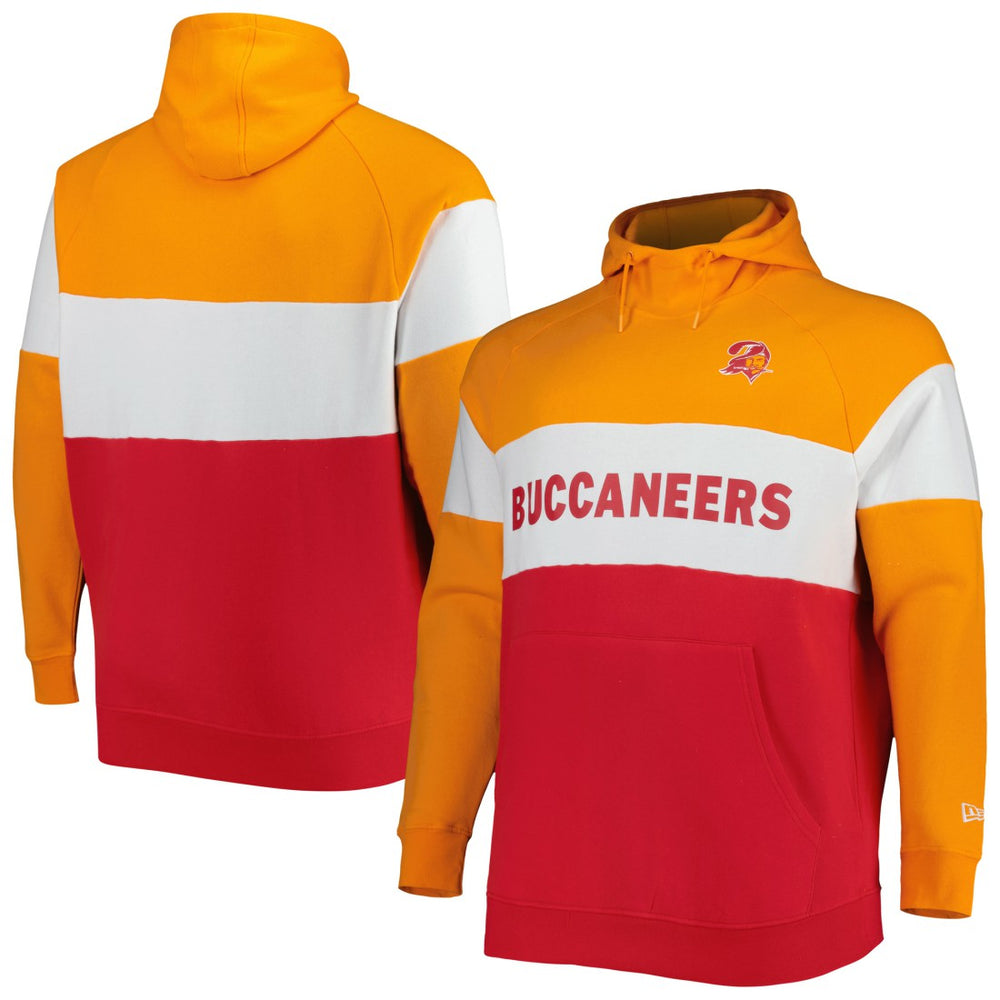Tampa Bay Buccaneers Big & Tall Throwback Colorblock Fleece Raglan Pullover Hoodie | NFL Near me