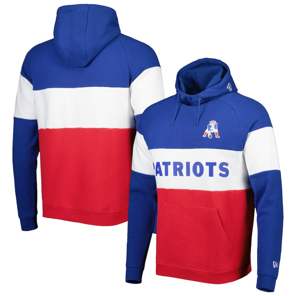New England Patriots Colorblock Throwback Pullover Hoodie | NFL Online