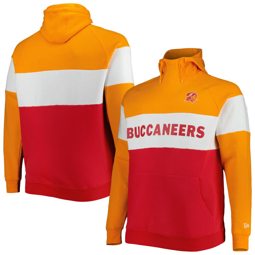 Tampa Bay Buccaneers Big & Tall Throwback Colorblock Raglan Pullover Hoodie | NFL Sale