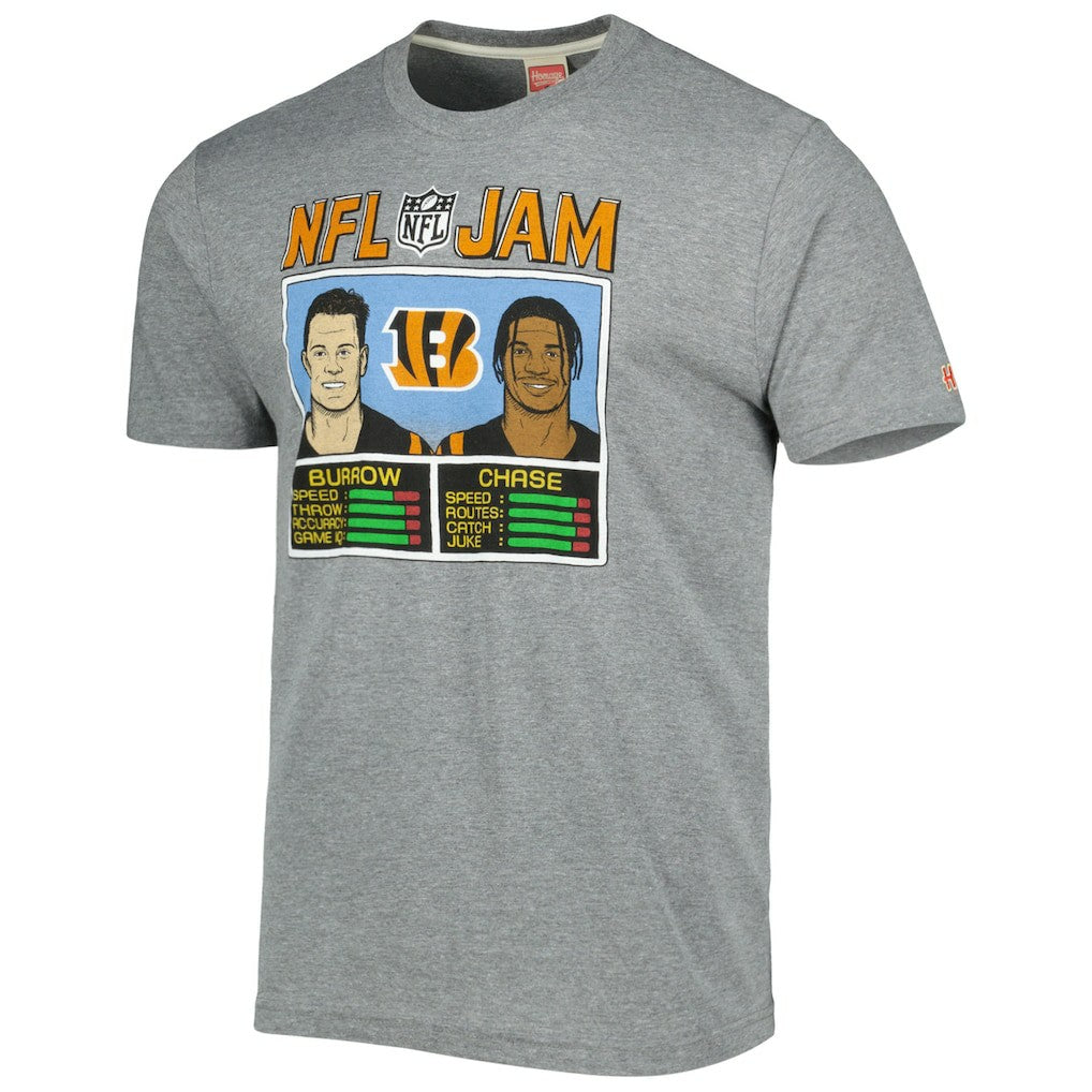 Cincinnati Bengals Ja'Marr Chase & Joe Burrow  Homage Unisex NFL Jam Tri-Blend T-Shirt | NFL Sale