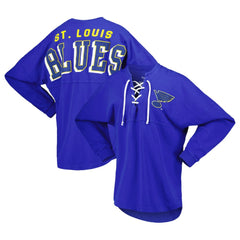 St. Louis Blues Fanatics Women's Spirit Lace-Up V-Neck Long Sleeve Jersey T-Shirt -  NHL T-shirts