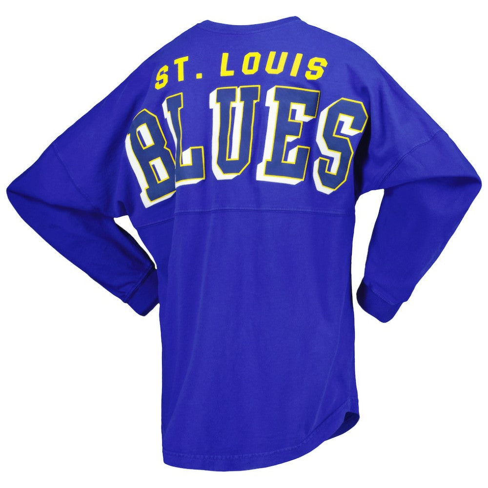 St. Louis Blues Fanatics Women's Spirit Lace-Up V-Neck Long Sleeve Jersey T-Shirt -  NHL T-shirts