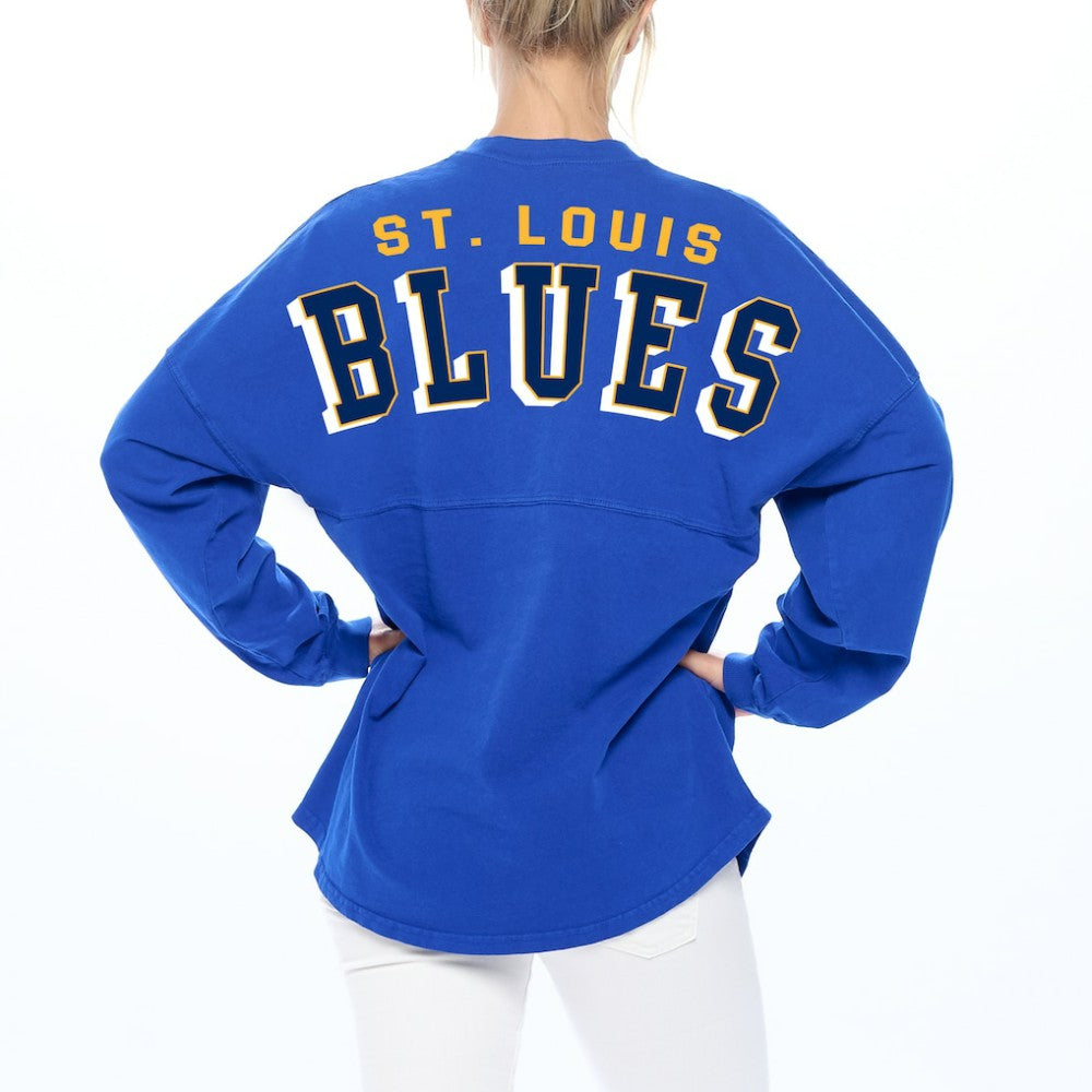 St. Louis Blues Fanatics Women's Spirit Lace-Up V-Neck Long Sleeve Jersey T-Shirt -  NHL T-shirts