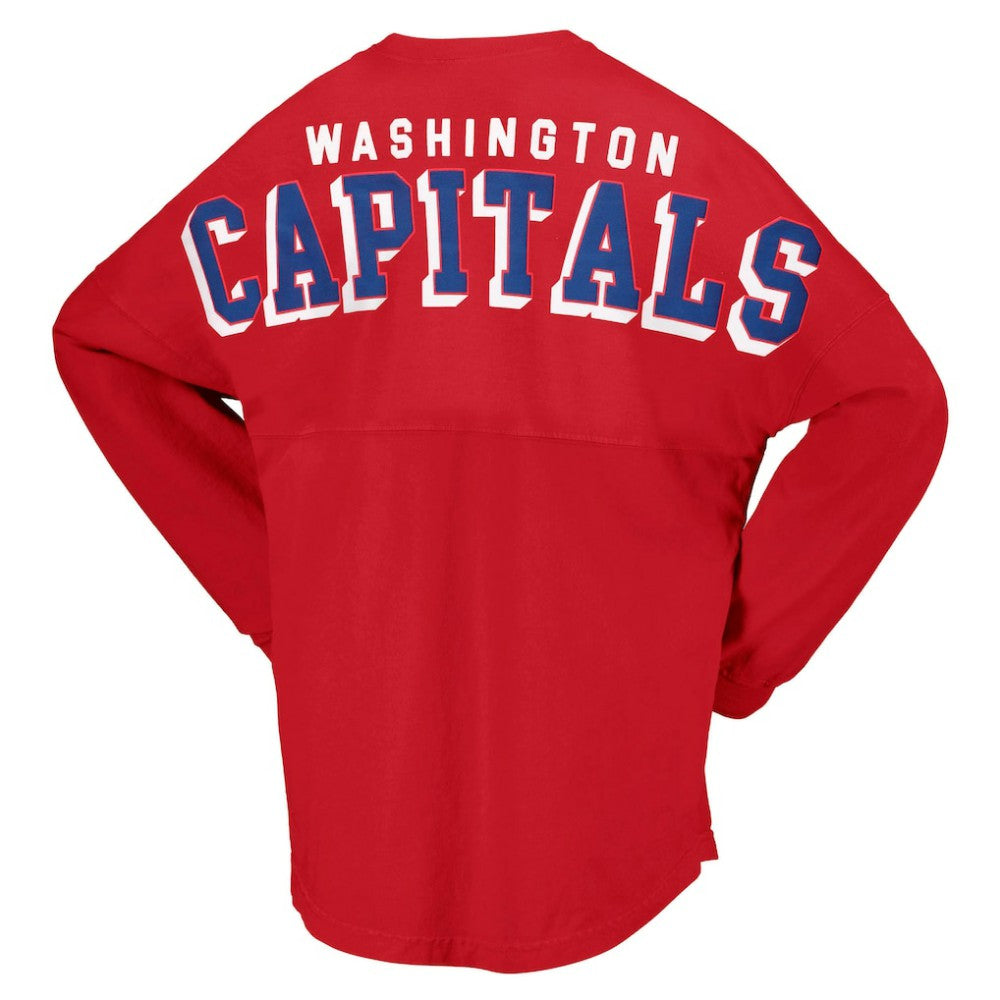 Washington Capitals Fanatics Women's Spirit Lace-Up V-Neck Long Sleeve Jersey T-Shirt -  NHL T-shirts