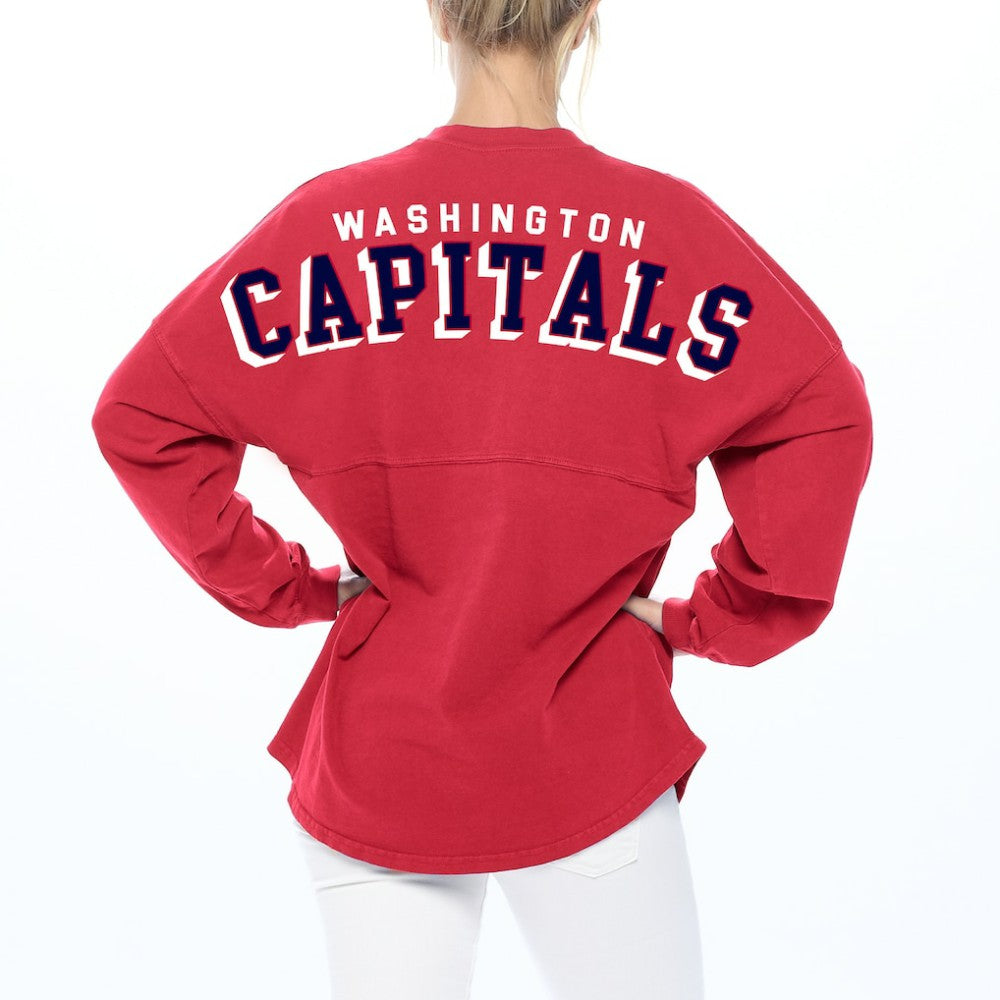 Washington Capitals Fanatics Women's Spirit Lace-Up V-Neck Long Sleeve Jersey T-Shirt -  NHL T-shirts