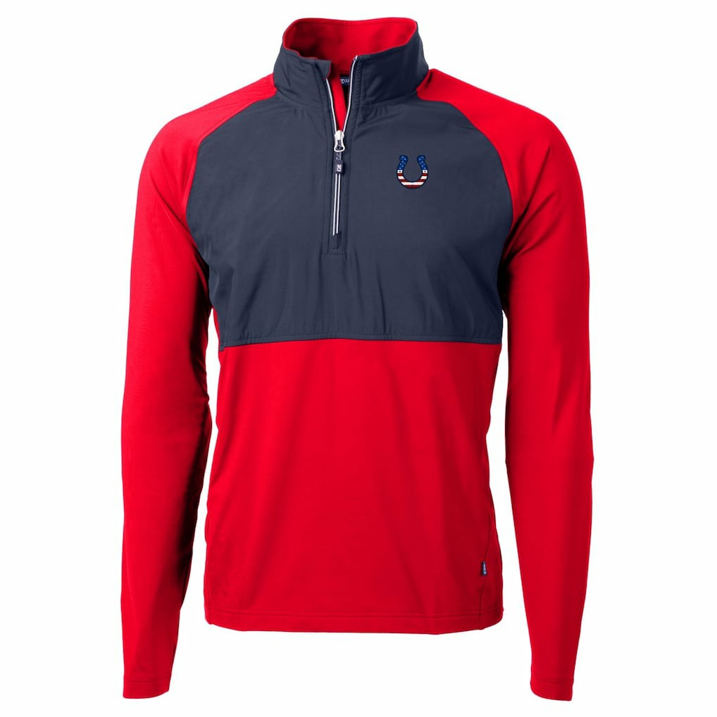 Indianapolis Colts Cutter & Buck Adapt Eco Knit Hybrid Recycled Quarter-Zip Pullover Top | NFL Hot
