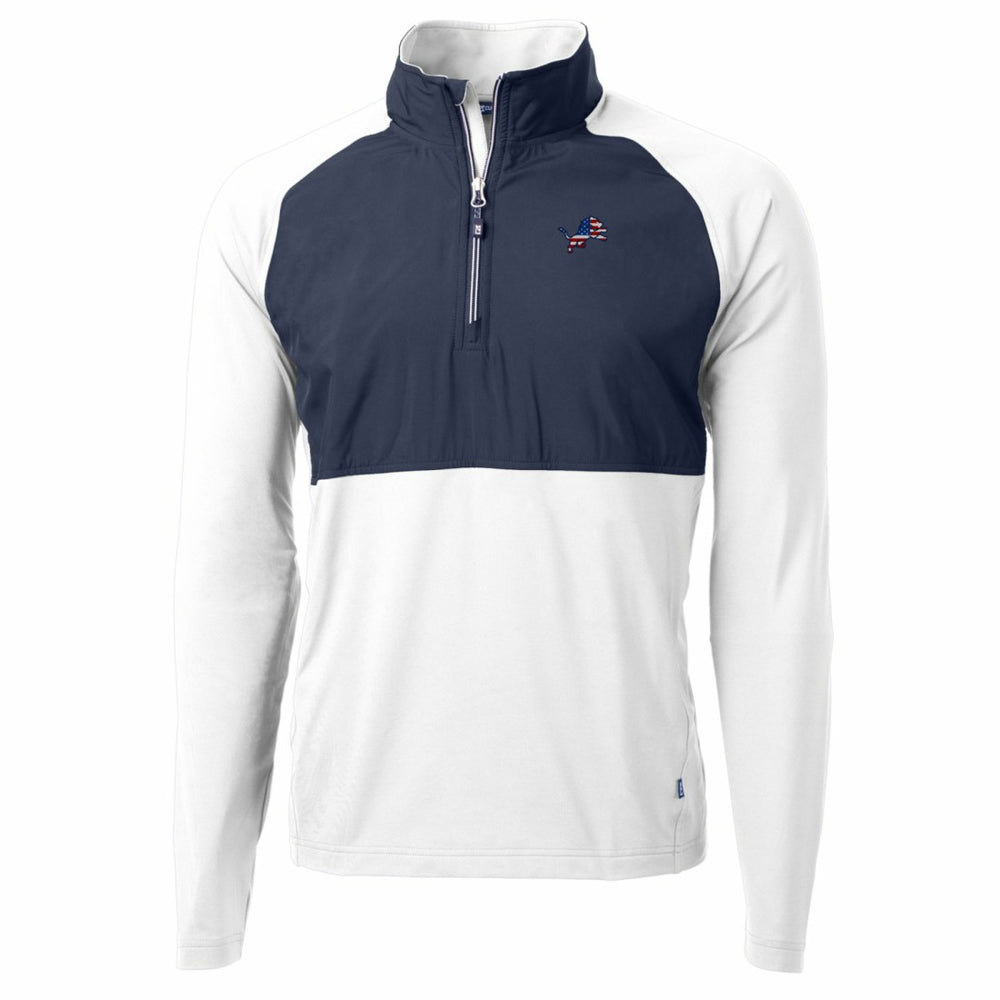 Detroit Lions Cutter & Buck Adapt Eco Knit Hybrid Recycled Quarter-Zip Pullover Top | NFL Sale