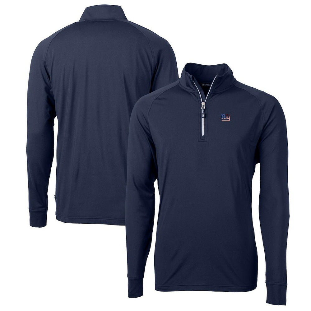 New York Giants Cutter & Buck Big & Tall Adapt Eco Knit Stretch Recycled Quarter-Zip Pullover Top | NFL New