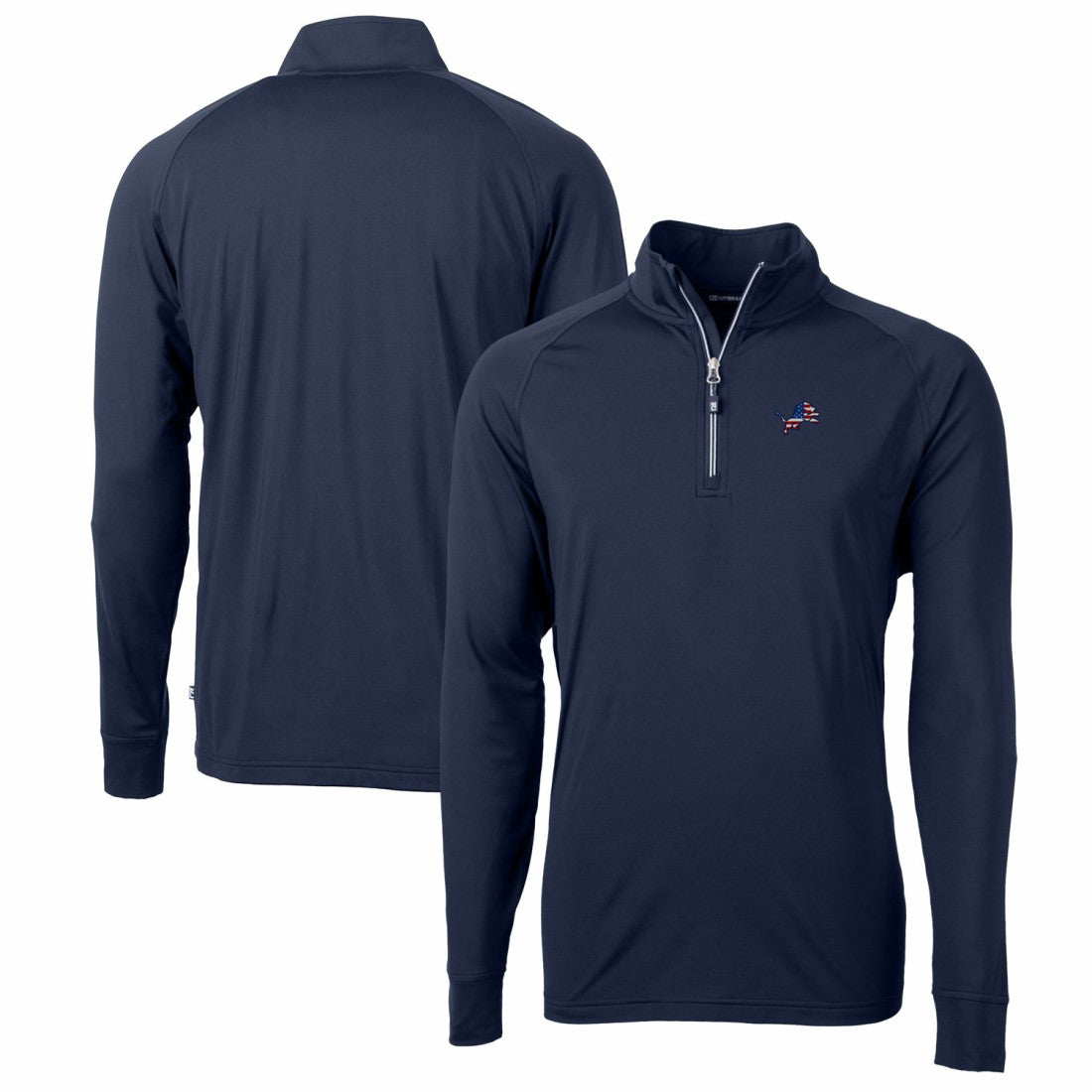 Detroit Lions Cutter & Buck Big & Tall Adapt Eco Knit Stretch Recycled Quarter-Zip Pullover Top | NFL Hot