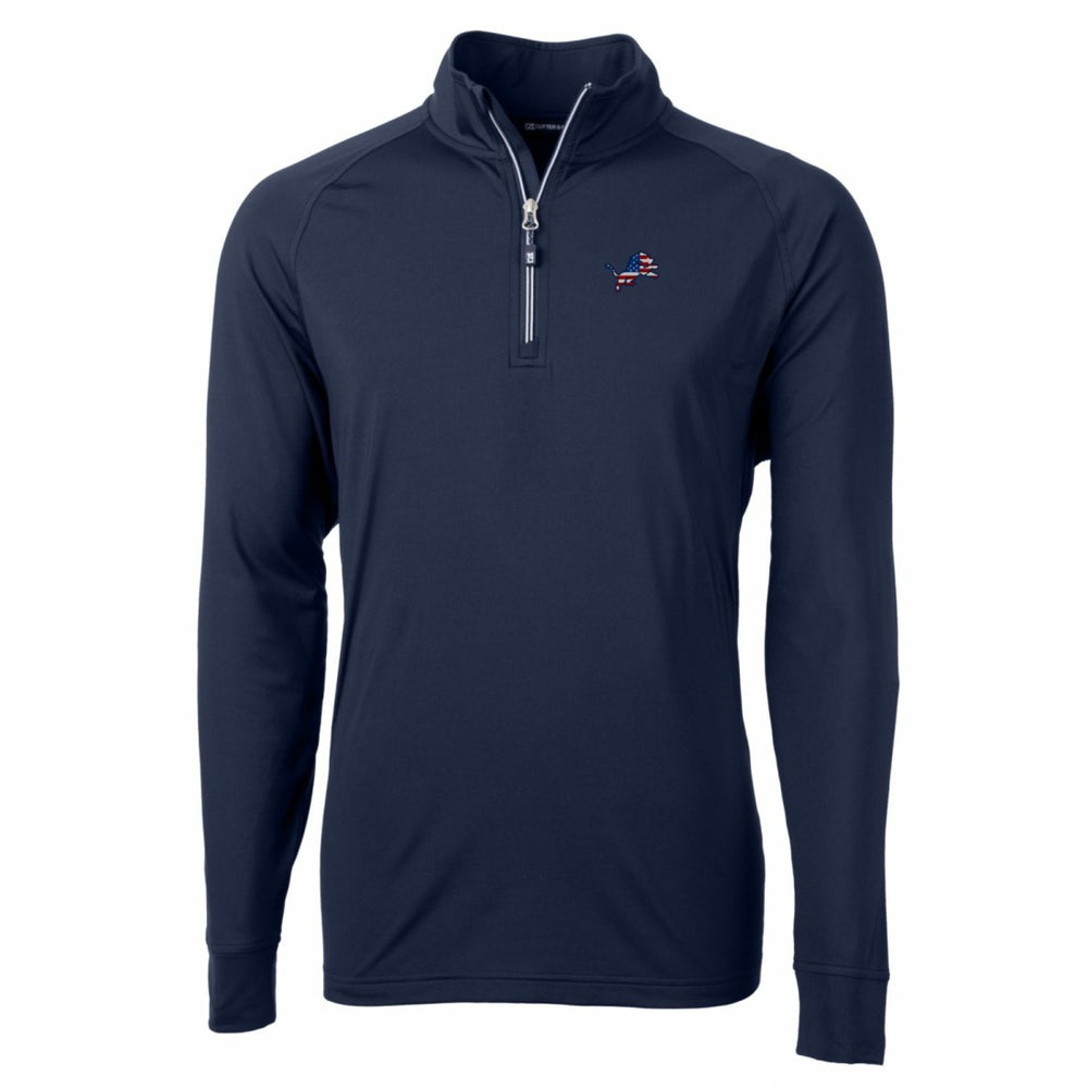 Detroit Lions Cutter & Buck Big & Tall Adapt Eco Knit Stretch Recycled Quarter-Zip Pullover Top | NFL Hot
