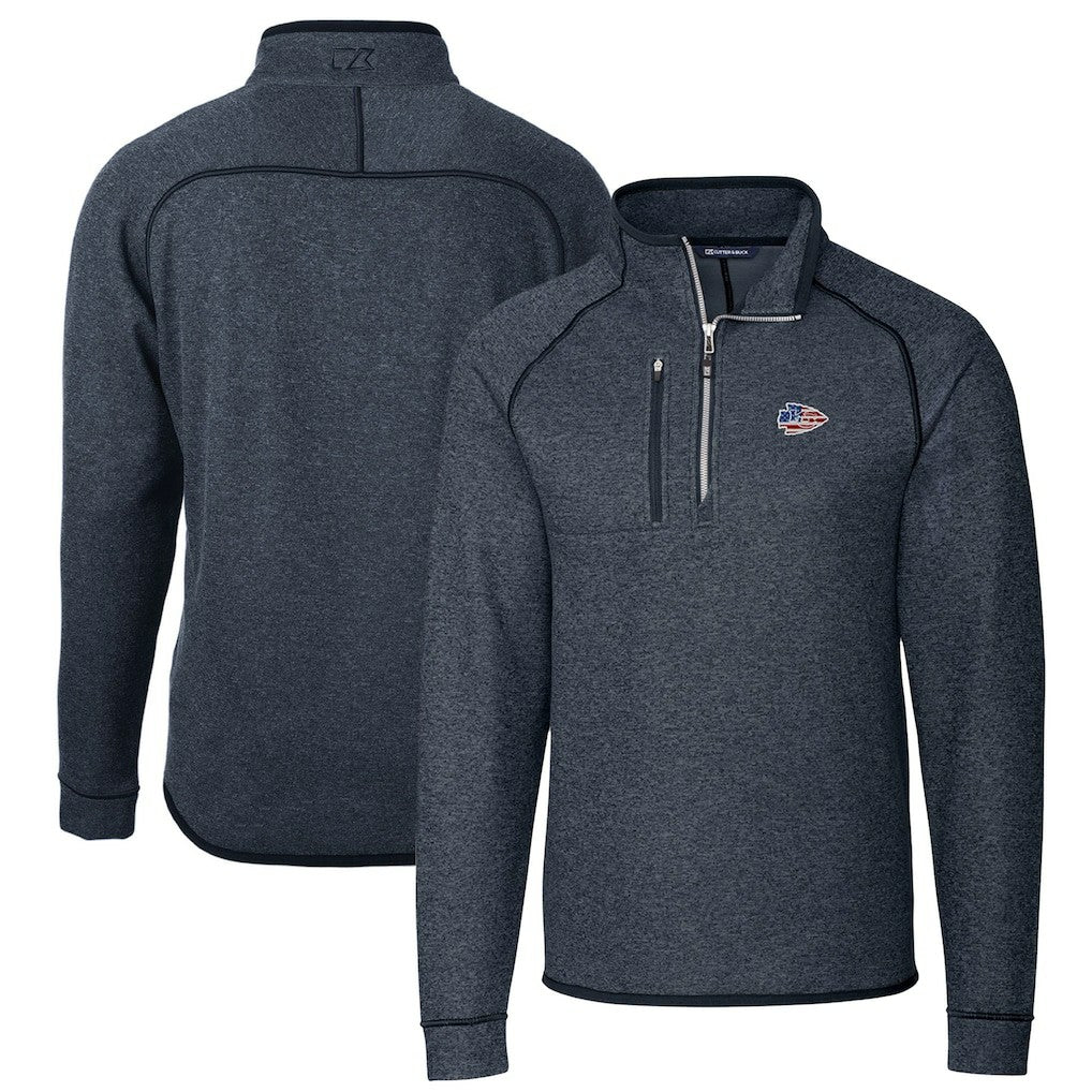 Kansas City Chiefs Cutter & Buck Big & Tall Mainsail Sweater Knit Half-Zip Pullover Jacket | NFL Online