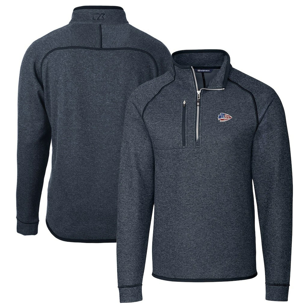 Kansas City Chiefs Cutter & Buck Big & Tall Mainsail Sweater Knit Half-Zip Pullover Jacket | NFL Online