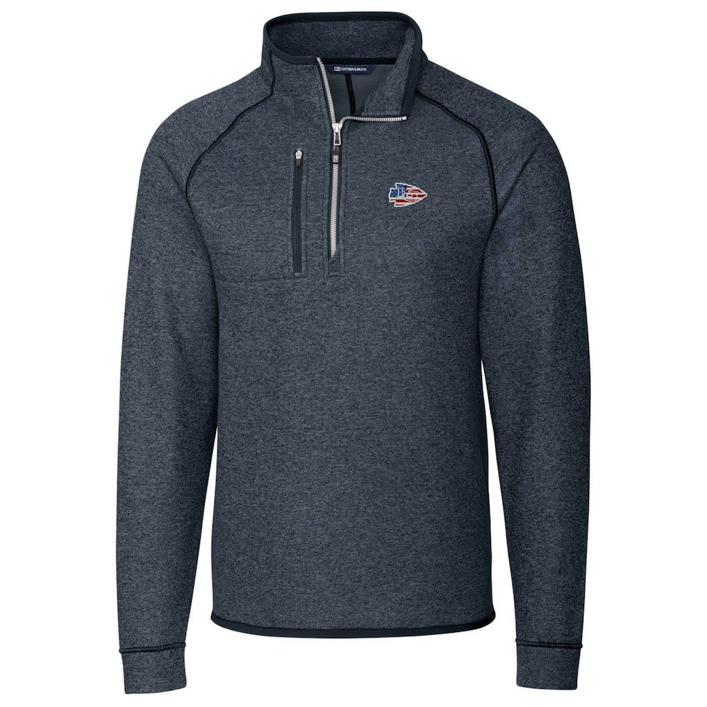 Kansas City Chiefs Cutter & Buck Big & Tall Mainsail Sweater Knit Half-Zip Pullover Jacket | NFL Online