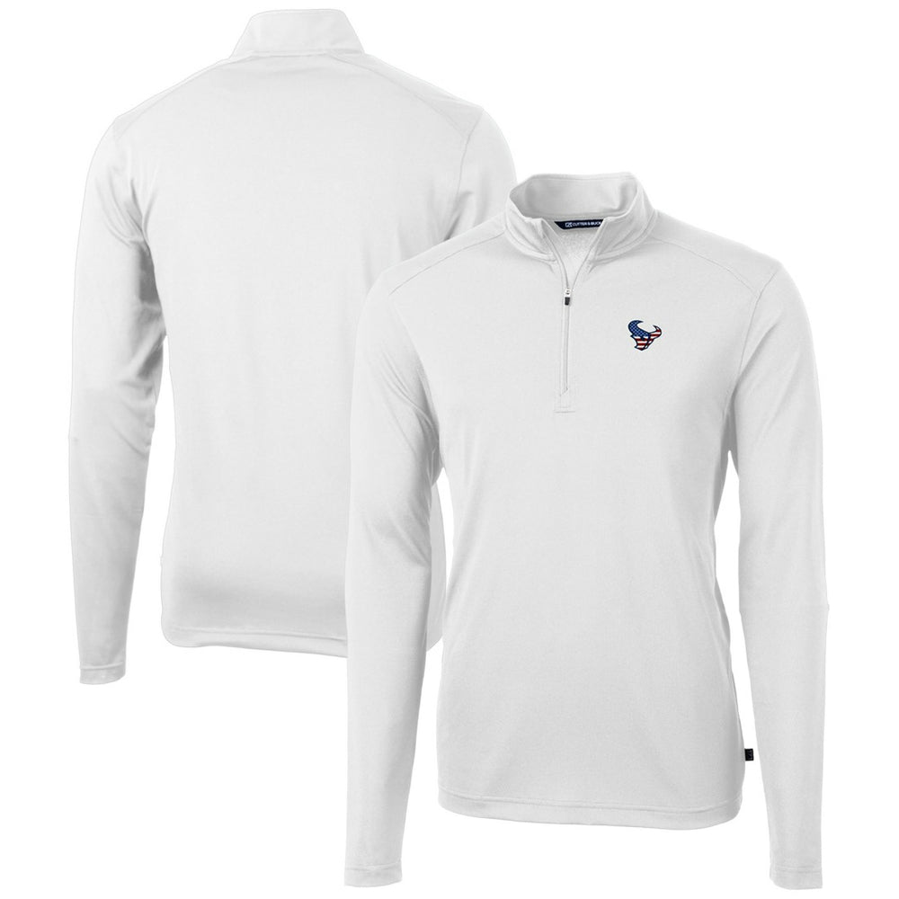 Houston Texans Cutter & Buck Big & Tall Virtue Eco Pique Recycled Quarter-Zip Jacket | NFL US