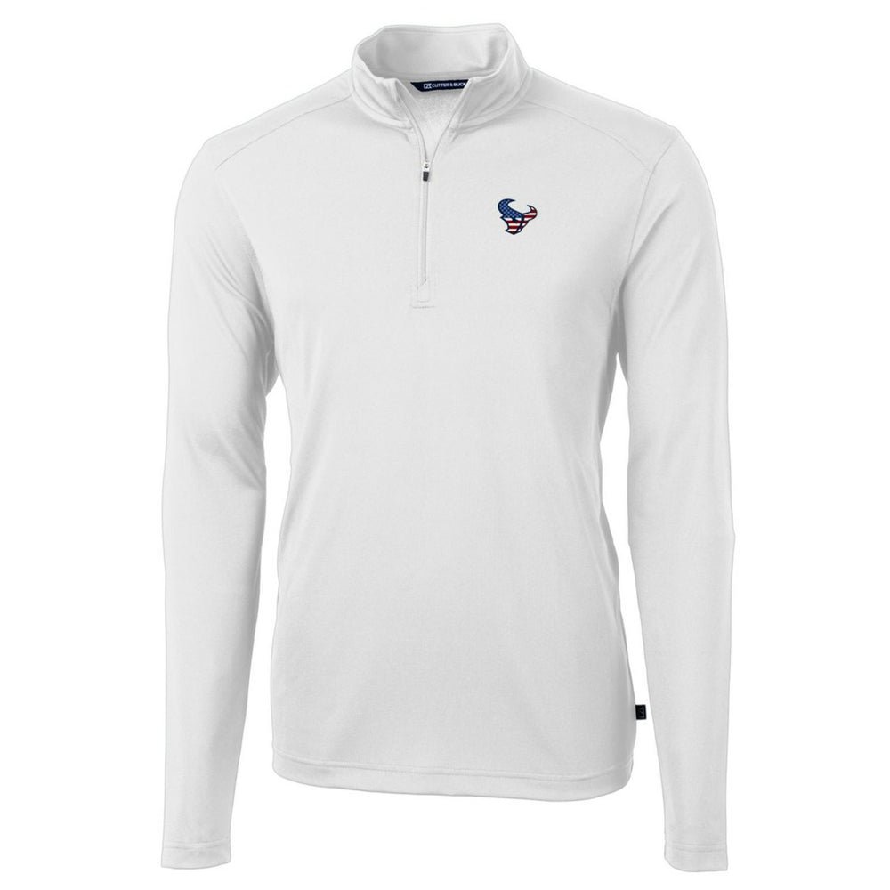 Houston Texans Cutter & Buck Big & Tall Virtue Eco Pique Recycled Quarter-Zip Jacket | NFL US