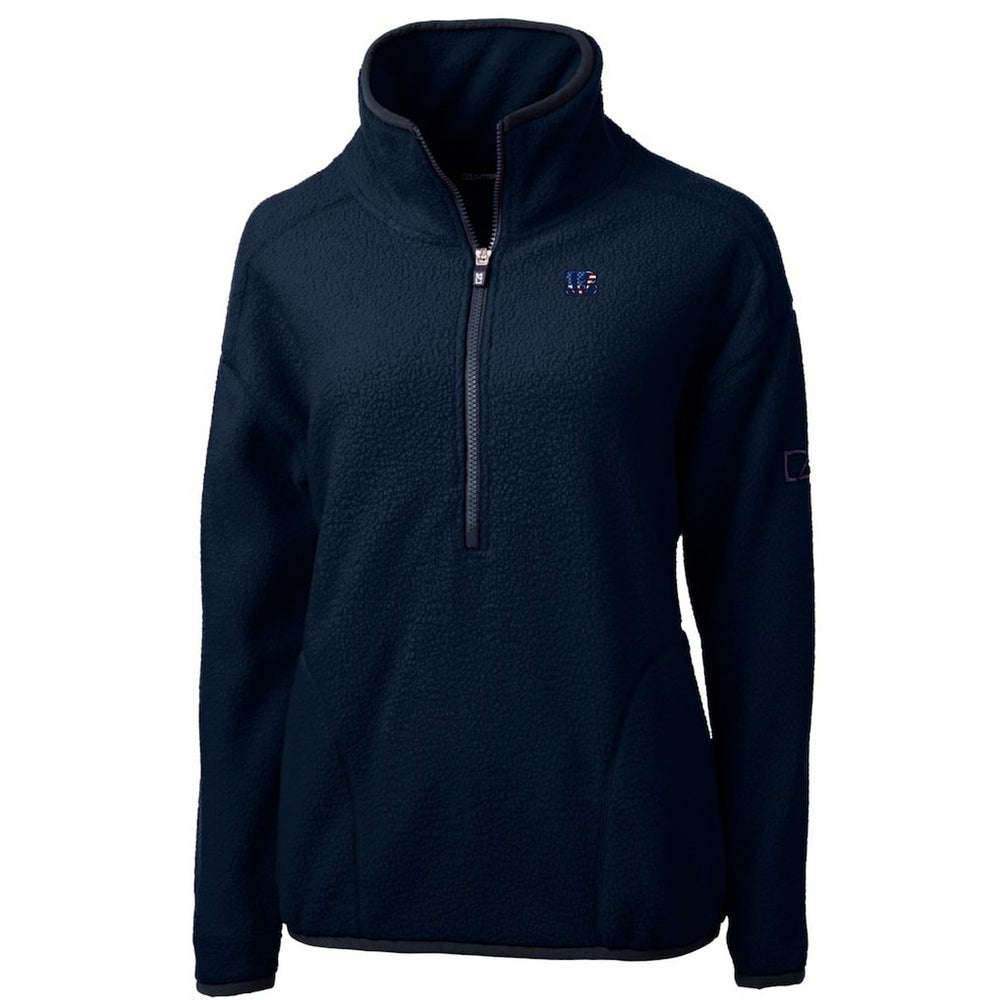 Cincinnati Bengals Cutter & Buck Women's Americana Cascade Eco Sherpa Fleece Half-Zip Pullover Jacket | NFL Online