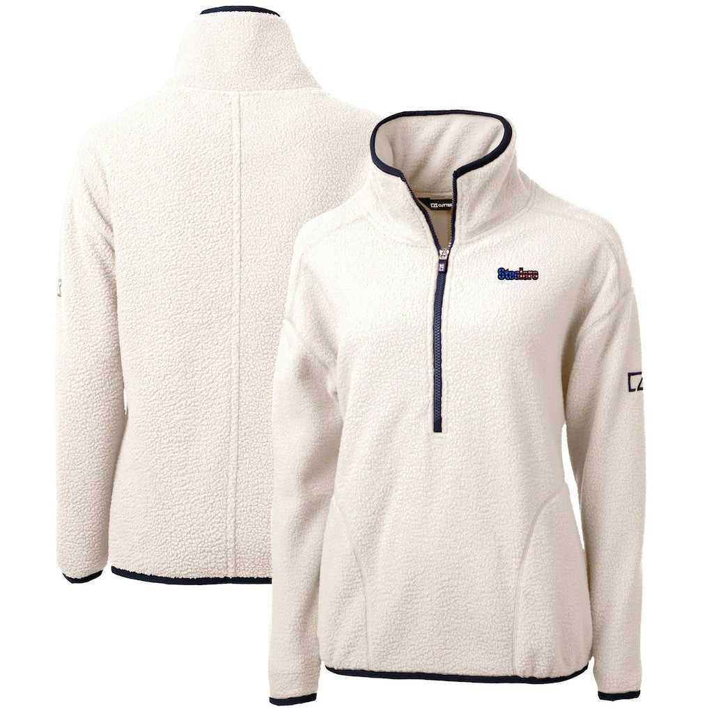 Pittsburgh Steelers Cutter & Buck Women's Americana Cascade Eco Sherpa Fleece Half-Zip Pullover Jacket | NFL On sale