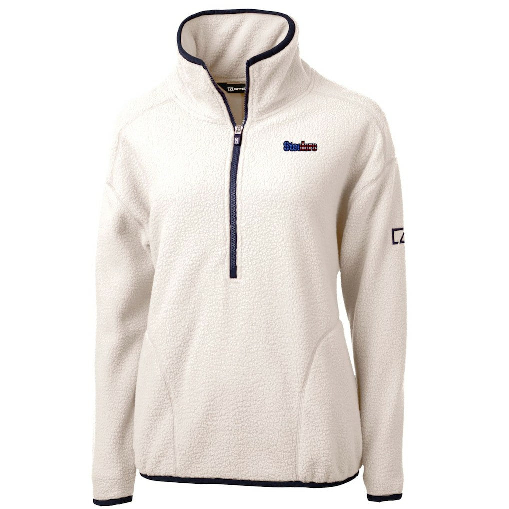 Pittsburgh Steelers Cutter & Buck Women's Americana Cascade Eco Sherpa Fleece Half-Zip Pullover Jacket | NFL On sale