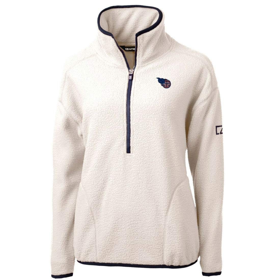 Tennessee Titans Cutter & Buck Women's Americana Cascade Eco Sherpa Fleece Half-Zip Pullover Jacket | NFL Sale