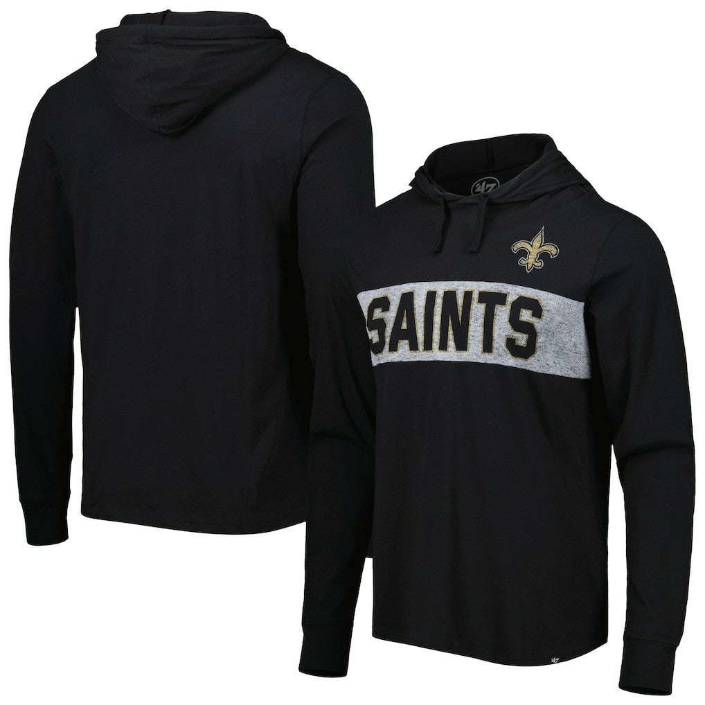 New Orleans Saints '47 Field Franklin Hooded Long Sleeve T-Shirt | NFL Discount