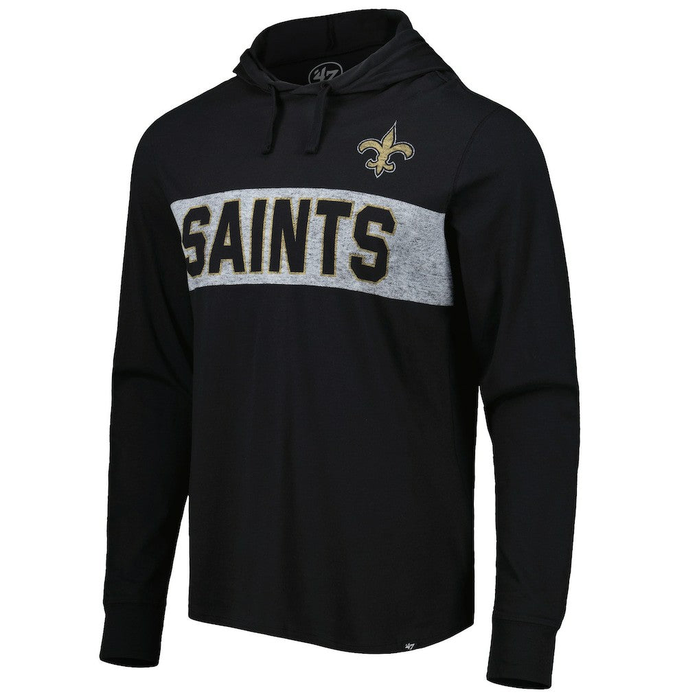 New Orleans Saints '47 Field Franklin Hooded Long Sleeve T-Shirt | NFL Discount