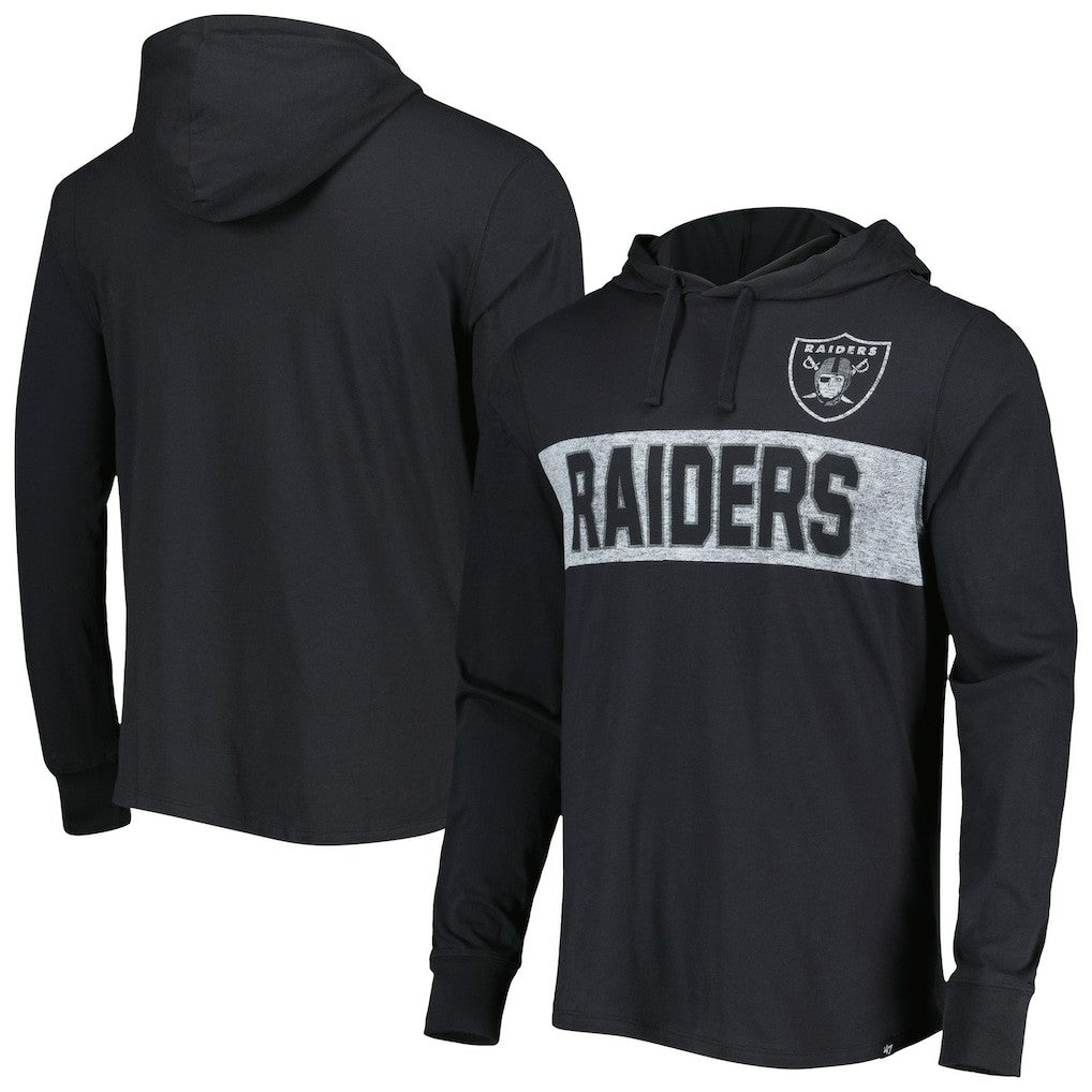 Las Vegas Raiders '47 Field Franklin Hooded Long Sleeve T-Shirt | NFL Hot