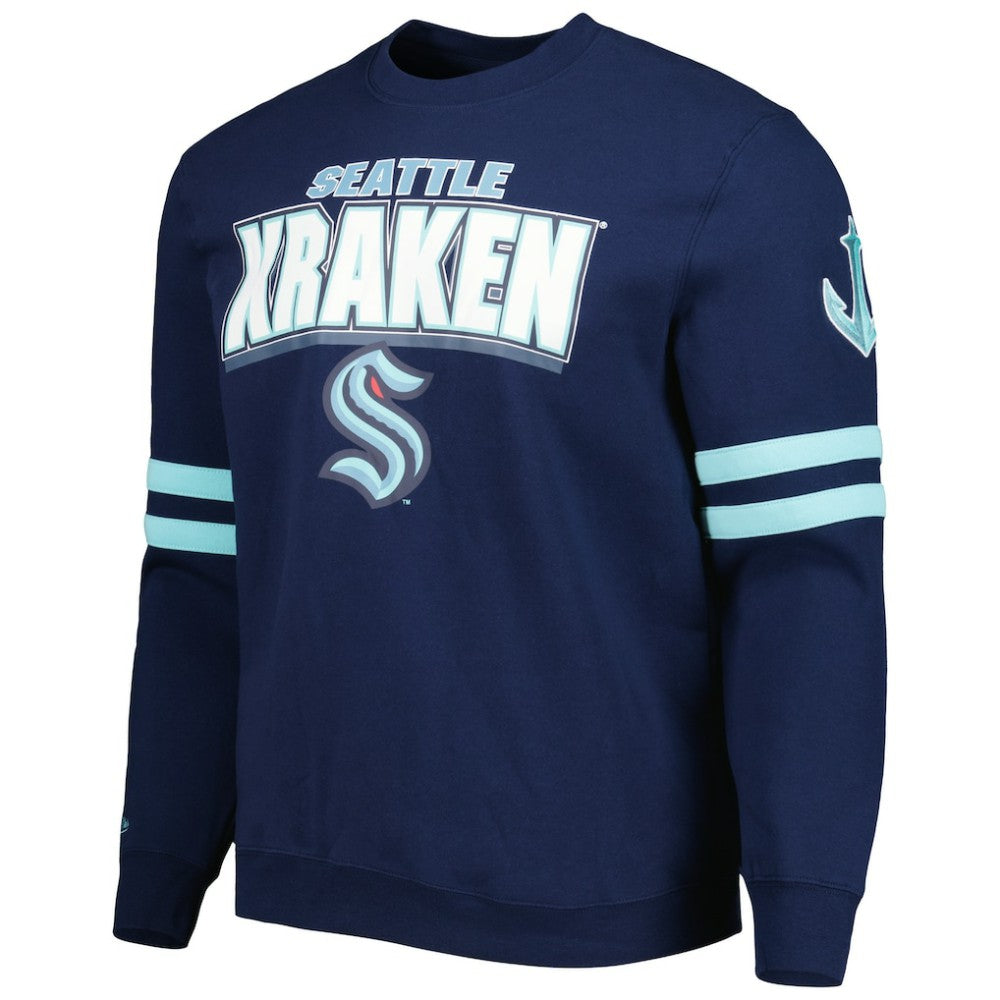 Seattle Kraken Mitchell & Ness Allover Logo Pullover Sweatshirt -  NHL Sweatshirts