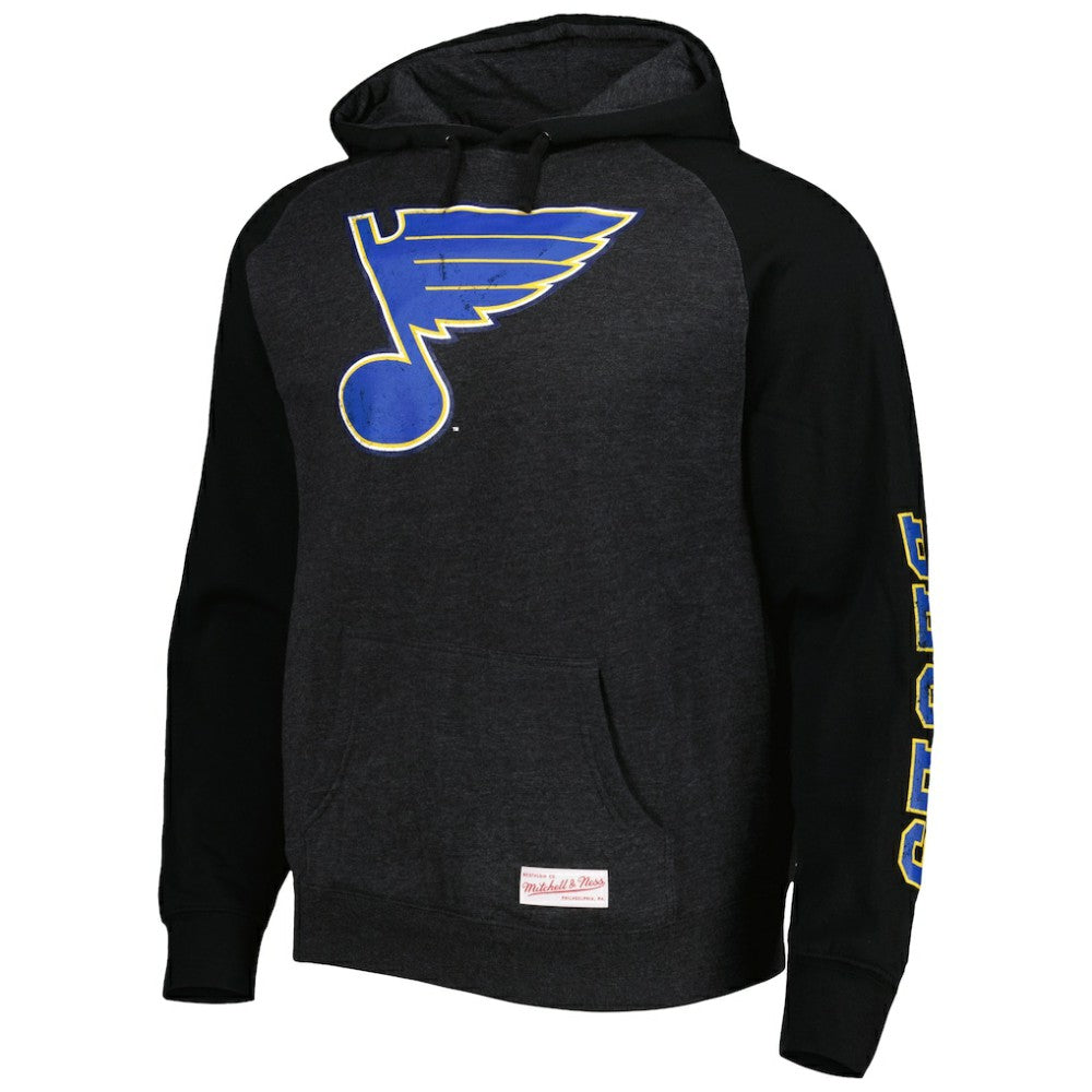 St. Louis Blues Mitchell & Ness Distressed Logo Raglan Pullover Hoodie -  NHL Hoodies