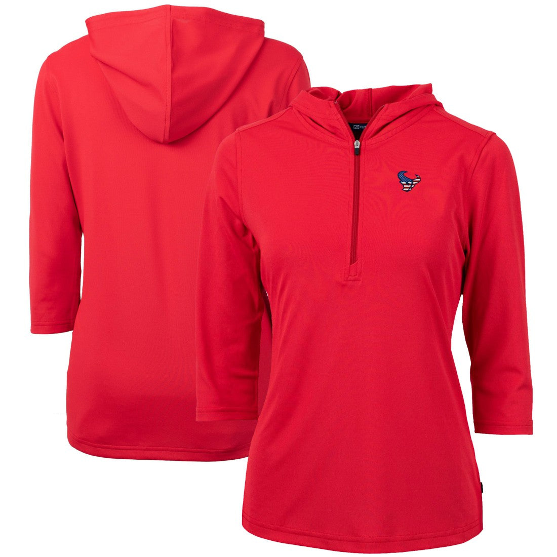 Houston Texans Cutter & Buck Women's Virtue Eco Pique 3/4 Sleeve Half-Zip Pullover Hoodie | NFL Near me